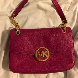 Pink Michael Kors Fulton Leather Purse